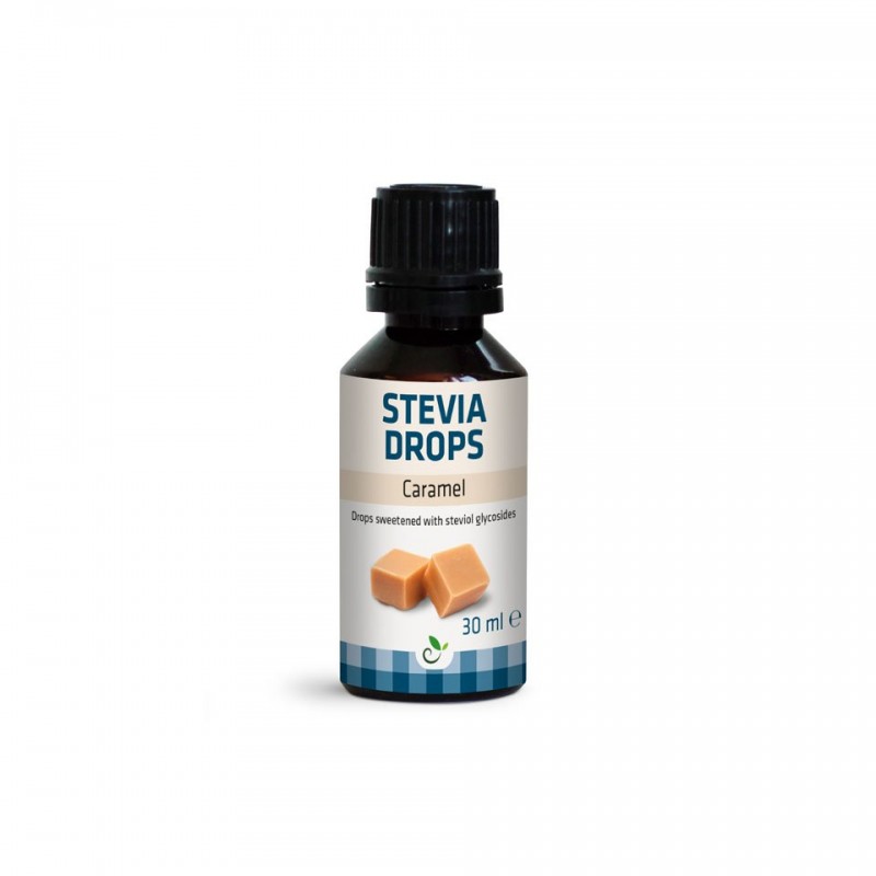 Καραμέλα σταγόνες με Στέβια stevia drops Caramel 30ml Sukrin