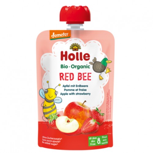 Βιολογικός πουρές παιδικός μήλο και φράουλα (από 8 μηνών)100gr Holle  