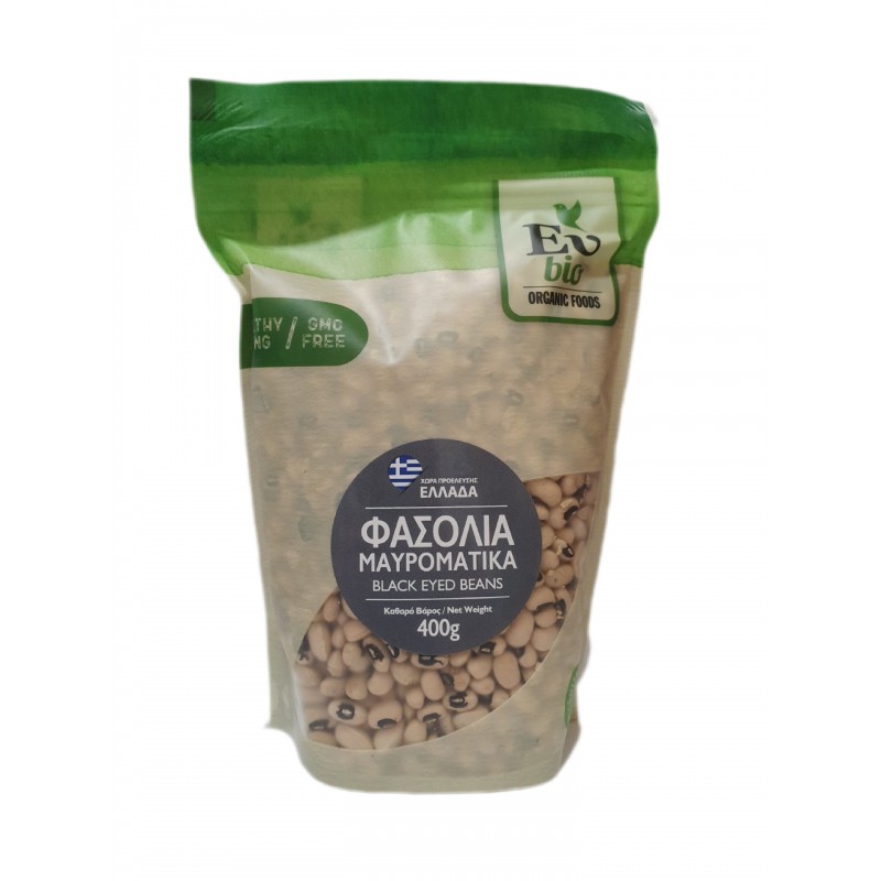Βιολογικά φασόλια μαυρομάτικα 400gr Ευbio 