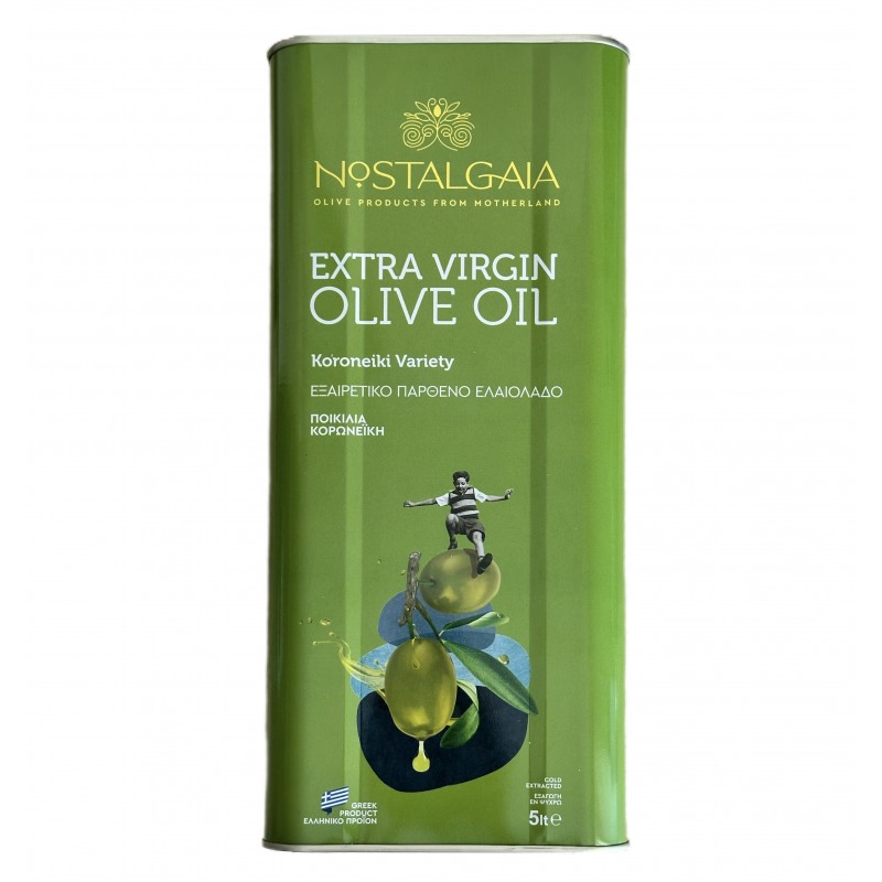 Εξαιρετικό παρθένο ελαιόλαδο Πελοποννήσου Κορωνέικης ποικιλίας 5L Nostalgaia