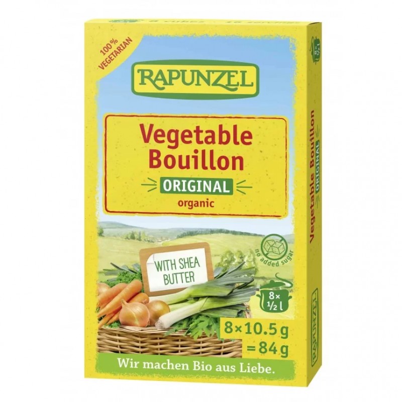 Βιολογικοί κύβοι Λαχανικών Original Χωρίς Ζάχαρη 84gr Rapunzel