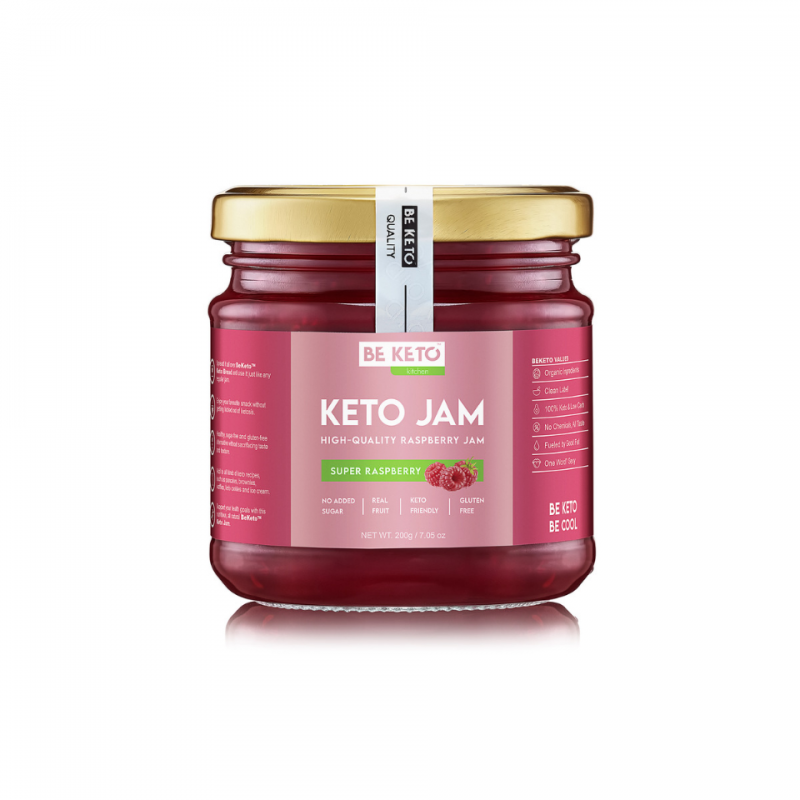 Μαρμελάδα Βατόμουρο KETO JAM RASBERRY χωρίς ζάχαρη & χωρίς Γλουτένη 200gr BE KETO