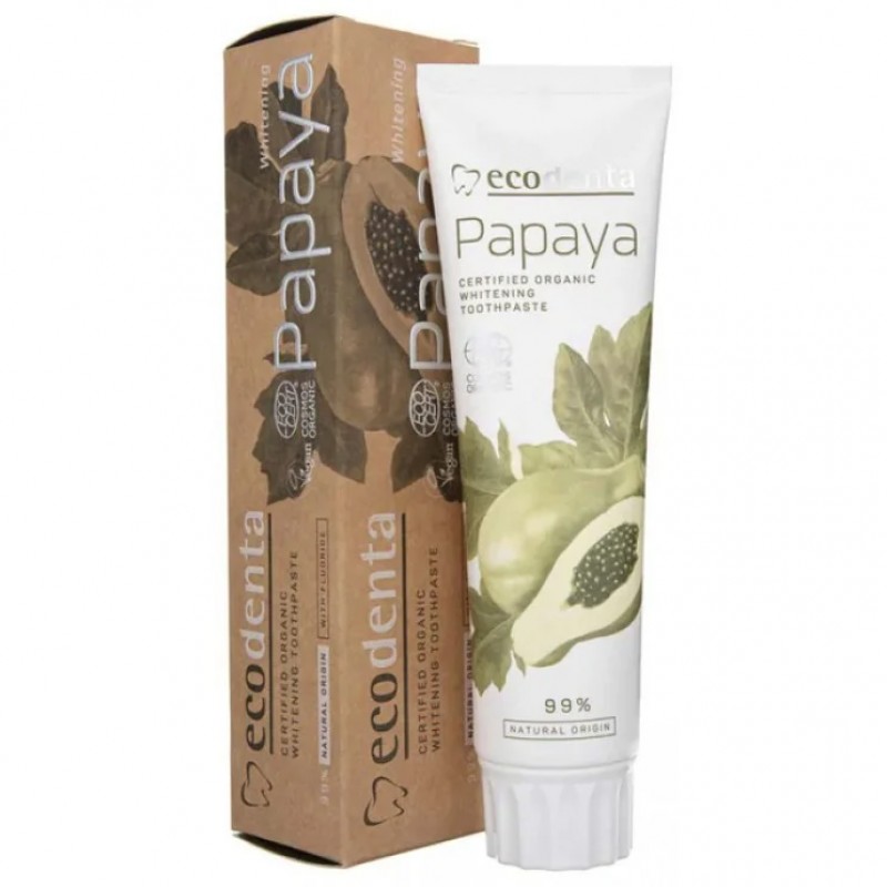 Βιολογική οδοντόκρεμα υψηλής προστασίας και λεύκανσης με PAPAYA 100ml Eco Denta