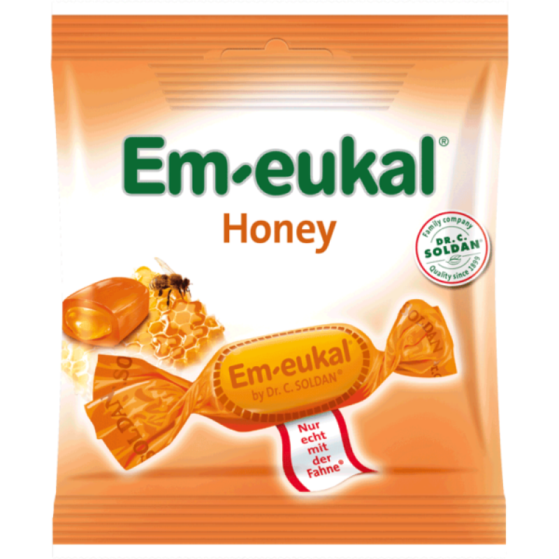 Καραμέλες Μελιού για πονόλαιμο Honey 50gr Em-eukal