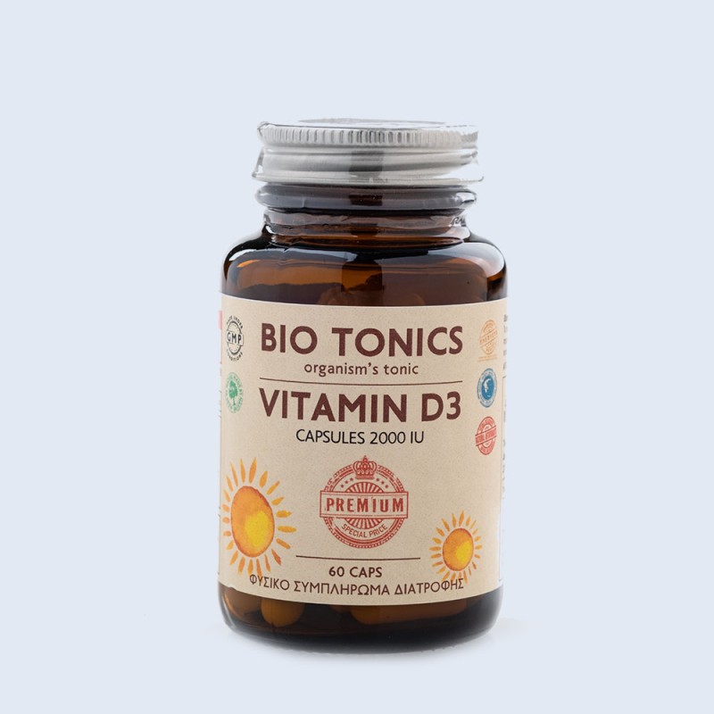 Vitamin D organic (Βιταμίνη D Βιολογική) 2000IU 60Caps BIOTONICS
