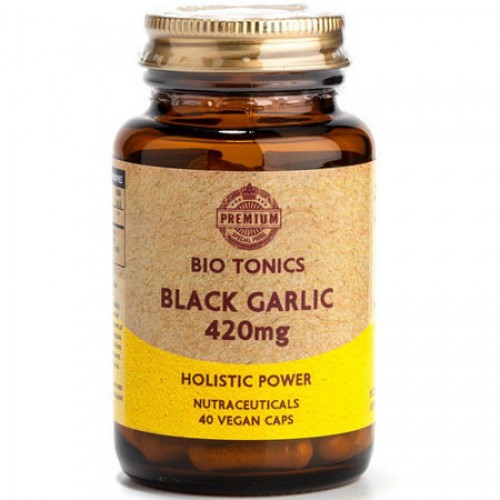 Συμπλήρωμα διατροφής Μαύρο Σκόρδο BLACK GARLIC 420mg 40 caps Vegan BIO TONICS