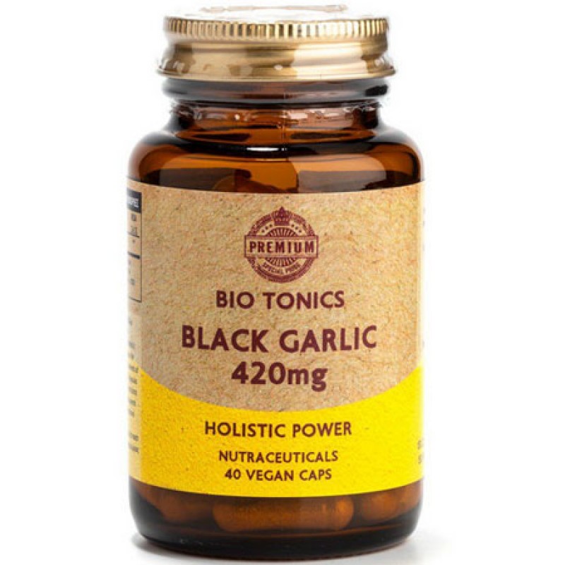 Συμπλήρωμα διατροφής Μαύρο Σκόρδο BLACK GARLIC 420mg 40 caps Vegan BIO TONICS