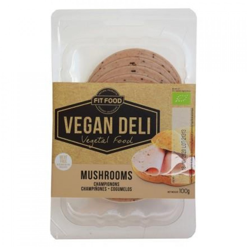 Βιολογικό Χορτοφαγικό σαλάμι με Μανιτάρια σε φέτες 100gr VEGAN DELI
