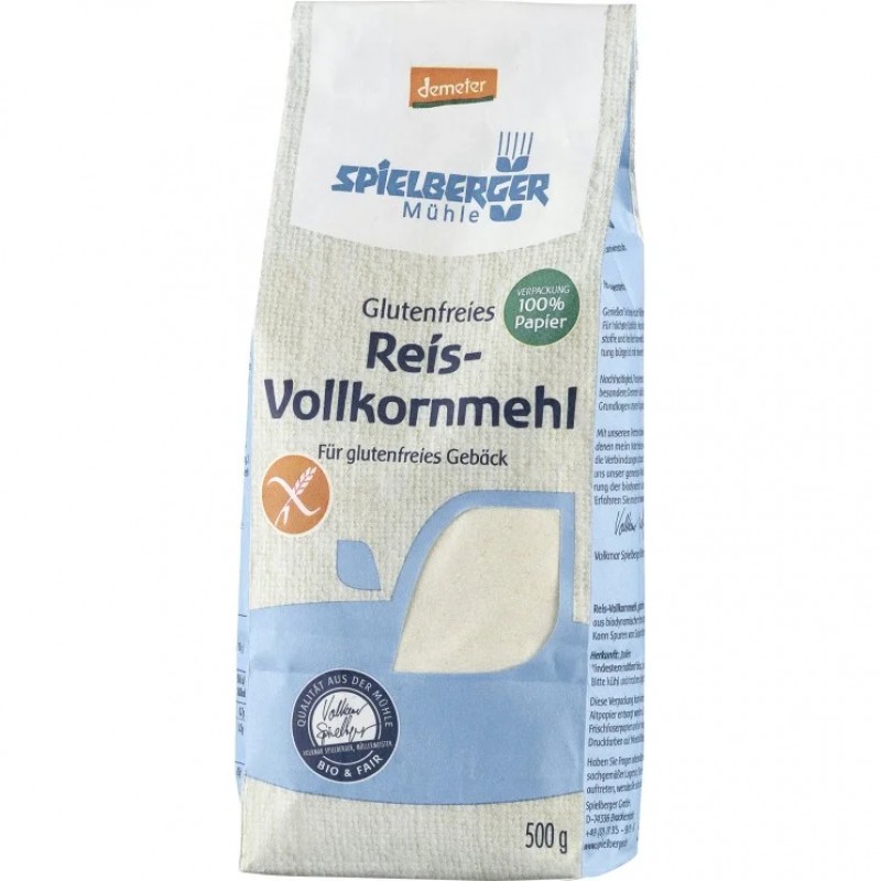 Βιολογικό Αλεύρι Ρυζιού ολικής χωρίς Γλουτένη 500gr Spielberger