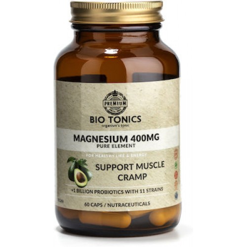Μαγνήσιο σε κάψουλες MAGNESIUM + 1 billion PROBIOTICS 400mg 60caps BIO TONICS