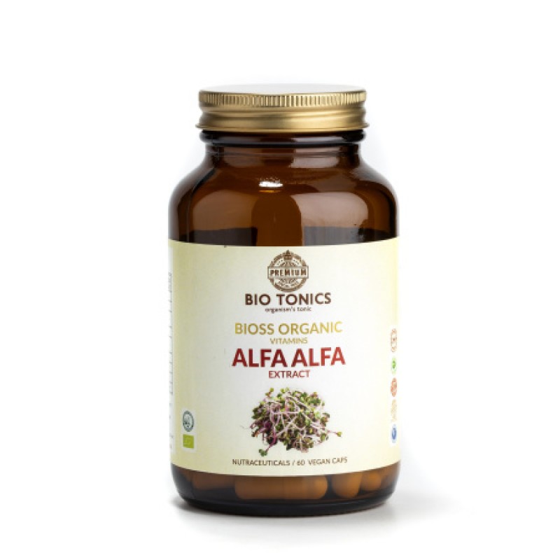 ALFA ALFA 350mg Κατά της χοληστερίνης, θρομβώσεων, υγεία νεφρών, κατακράτηση 60 Vegan caps BIO TONICS