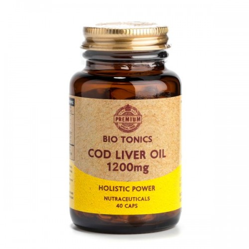 Μουρουνέλαιο COD LIVER oil 1200mg + Vitamin A + D3 + Ω3 40 Vegan caps BIO TONICS