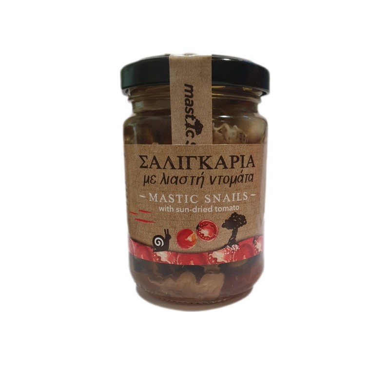 Σαλιγκάρια με λιαστή ντομάτα Χίου 140gr Mastic Snails 