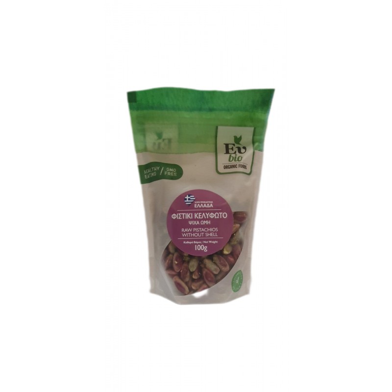 Βιολογικό φυστίκι Κελυφωτό ωμό RAW PISTACHIOS 100gr Eubio