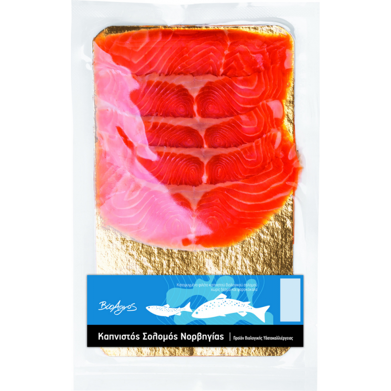 Φιλέτο καπνιστού Σολωμού (κατεψυγμένο) "ΒιοΑγρός" 150gr