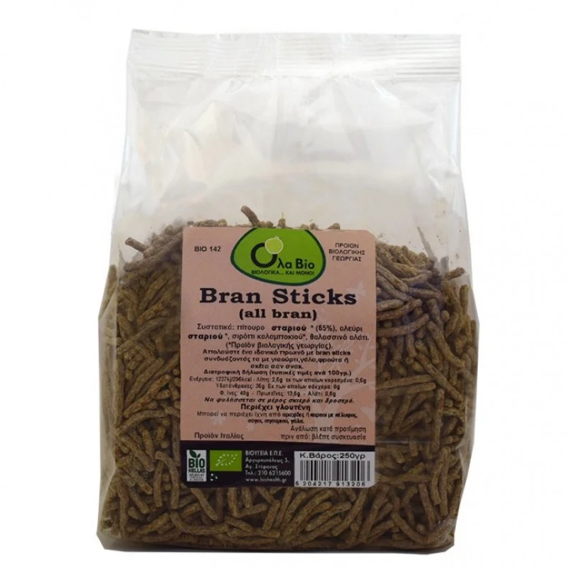 Βιολογικά bran sticks χωρίς ζάχαρη 250gr Ola bio Βιολογικά bran sticks χωρίς ζάχαρη 250gr Ola bio