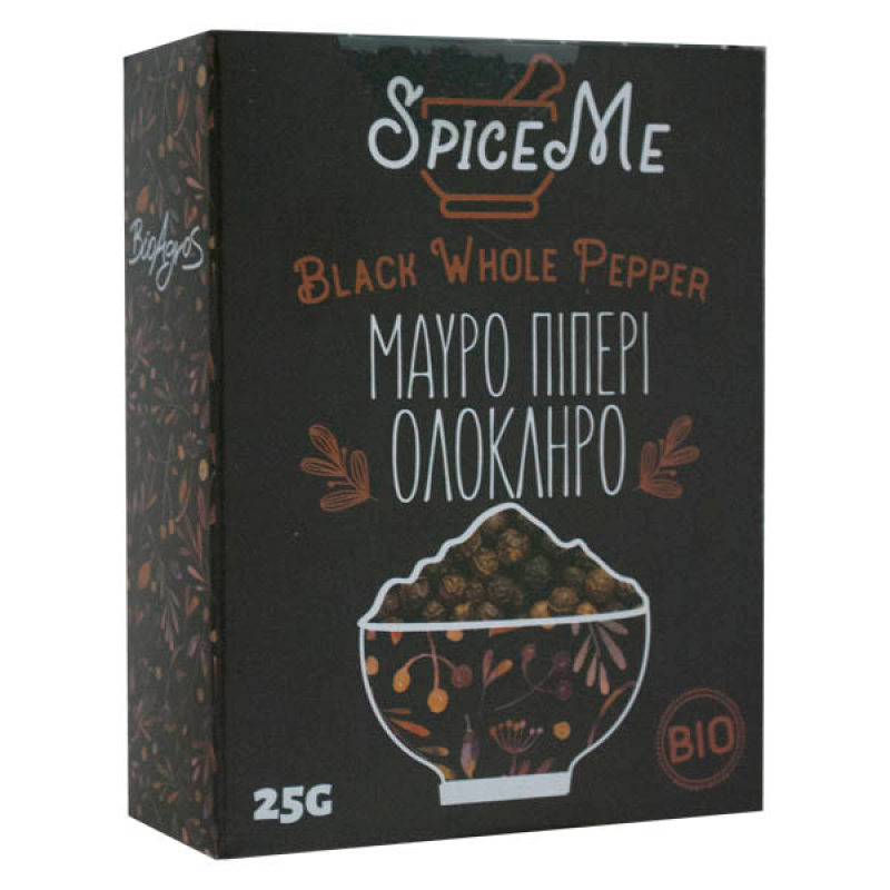 Βιολογικό πιπέρι μαύρο ολόκληρο 25gr SPICE ME