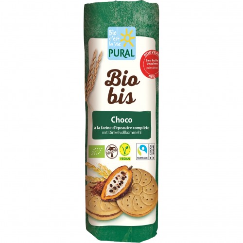 Βιολογικά μπισκότα ντινκελ σοκολάτα 320gr PURAL 