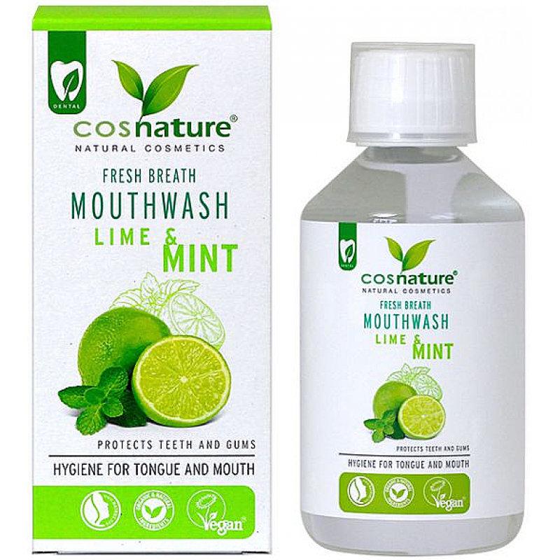 Βιολογικό Στοματικό Διάλυμα Fresh Breath με Λάιμ & Μέντα 300ml Cosnature
