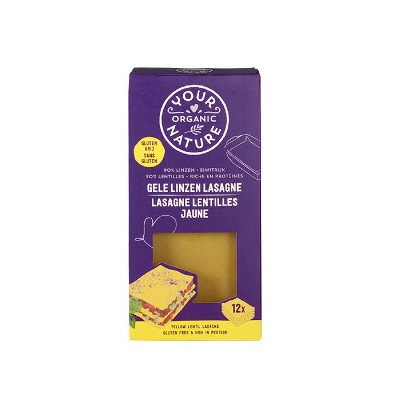 Βιολογικά Λαζάνια κίτρινης φακής χωρίς Γλουτένη 250gr Your organic nature