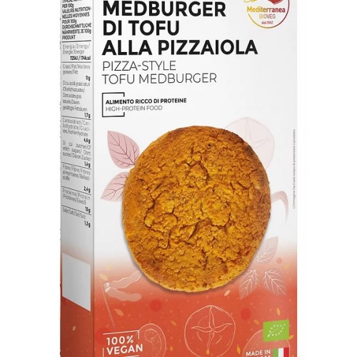 Βιολογικό μπιφτέκι (2 τεμαχια) Τοφου Pizza style Vegan 200gr Mediterranea