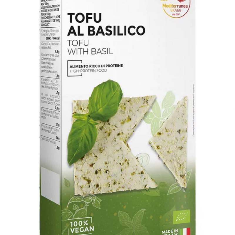 Βιολογικό Τοφου με Βασιλικό 200gr Mediterranea 