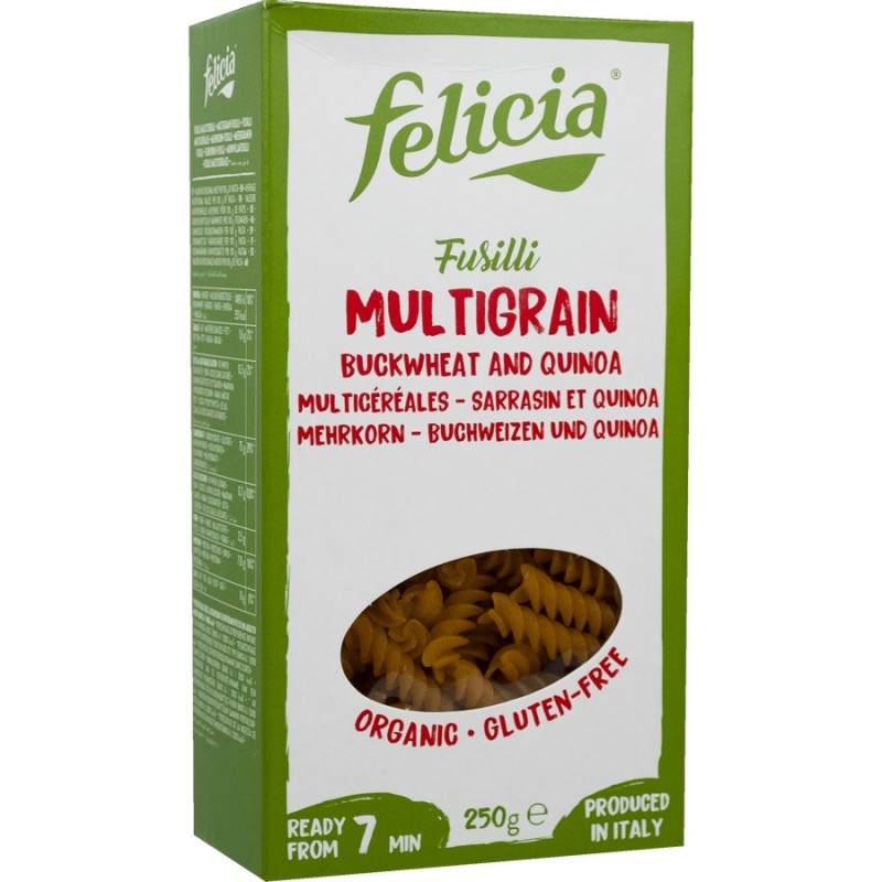 Βιολογικές βίδες 4 δημητριακών χωρίς γλουτένη 250gr Felicia 
