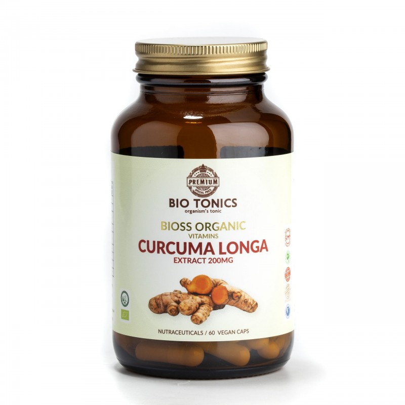 Βιολογικό Συμπλήρωμα Κουρκουμίνης CURCUMA LONGA 200mg 60 Vegan caps BIO TONICS