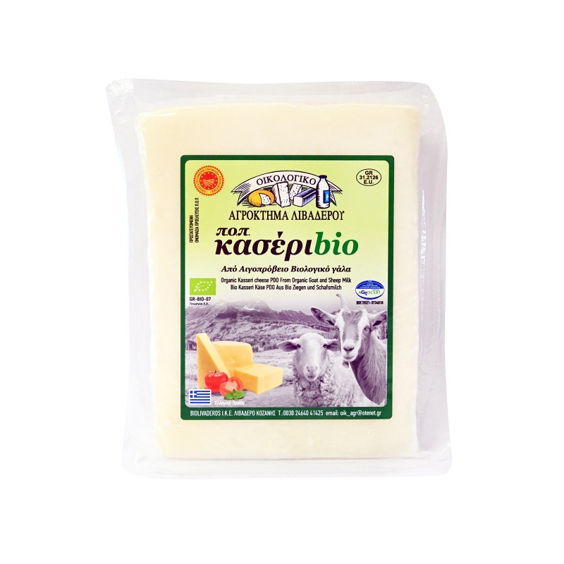 Βιολογικό κασέρι Αιγοπρόβειο 250gr Αγρόκτημα Λιβαδερού