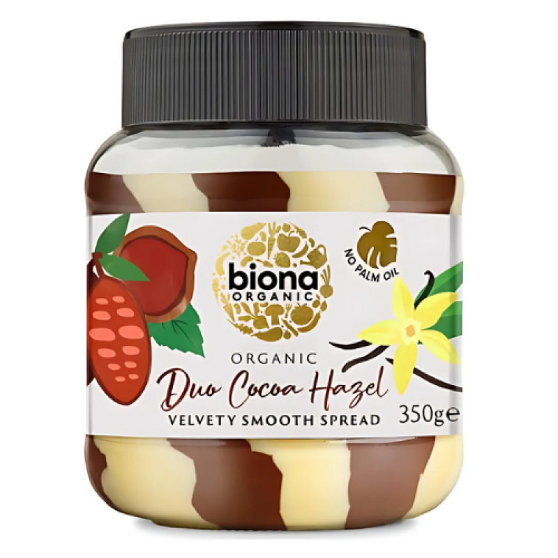 Βιολογικό επάλειμμα σοκολάτα Φουντούκι χωρίς φοινικέλαιο DUO 350 BIONA