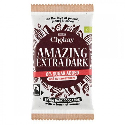 Βιολογική σοκολάτα μαύρη χωρίς ζάχαρη γλυκαντικά & χωρίς γλουτένη Vegan 70gr Chokay
