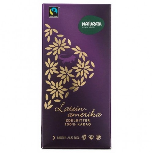 Βιολογική μαύρη σοκολάτα 100% 80gr Naturata Βιολογική μαύρη σοκολάτα 100% 80gr Naturata