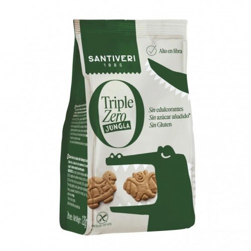 Βιολογικά μπισκότα βρώμης ζωάκια ζούγκλας Triple χωρίς ζάχαρη,γλουτένη,λακτόζη και αυγό 120gr Santiveri