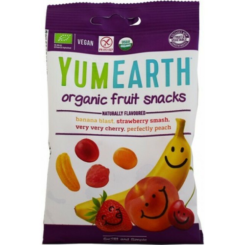 Βιολογικά Ζελεδακια φρούτων Fruit snacks χωρις γλουτενη 50gr YUM EARTH