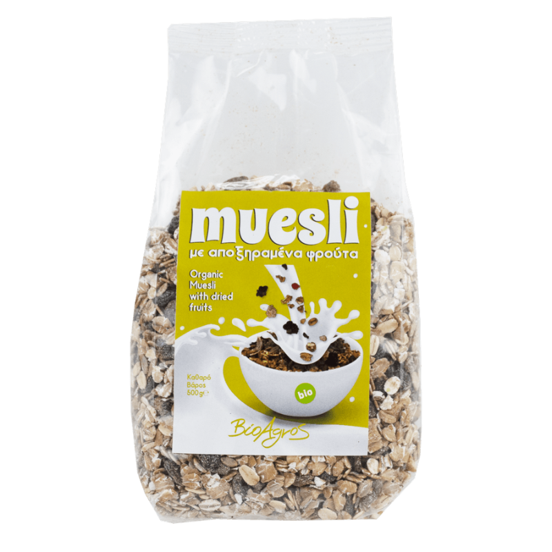 Βιολογικό μούσλι φρούτων 500gr Βιοαγρός 