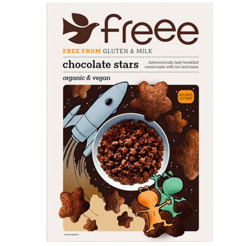 Βιολογικά Δημητριακά με σοκολάτα Chocolate Stars χωρίς γλουτένη 300gr Freee