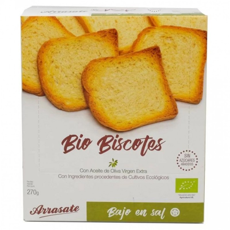 Βιολογικές φρυγανιές λευκές 270gr Arrasate