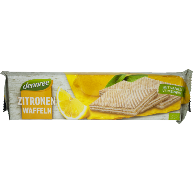 Βιολογική Γκοφρέτα λεμόνι βανίλια 125gr Dennree