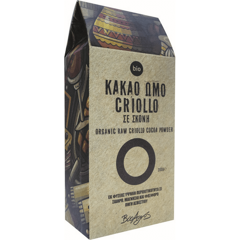 Βιολογικό κακάο ωμό Criollo Raw 200gr Βιοαγρός