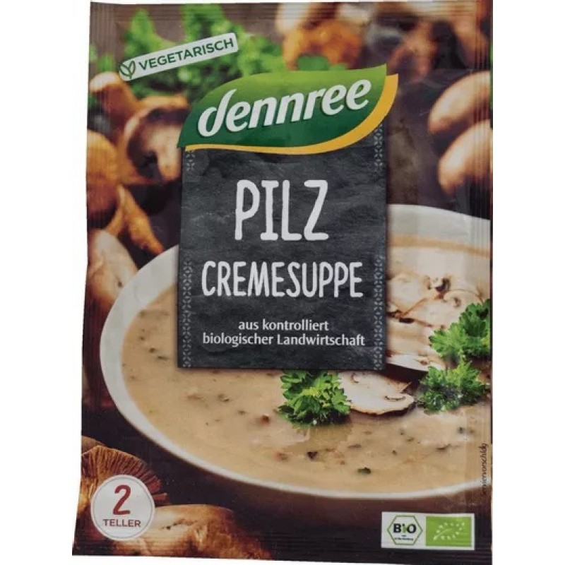 Βιολογική σούπα μανιταριών βελουτέ 40gr Dennree
