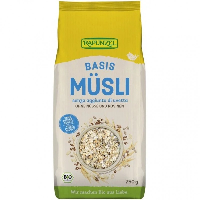  Βιολογικό μούσλι βασικό χωρίς ζάχαρη 750gr Rapunzel