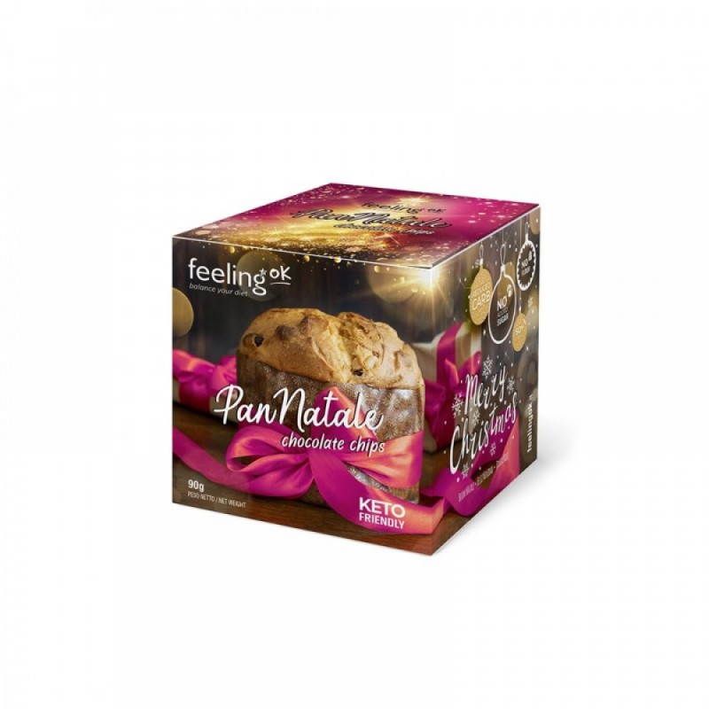 Πρωτεϊνικό Πανετονε με κομματάκια σοκολάτας low carb Keto friendly 90gr Feelingok