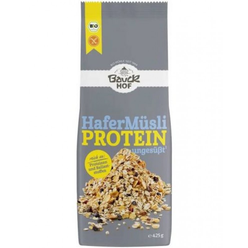 Βιολογικό Πρωτεϊνικό μούσλι βρώμης και δημητριακών χωρίς γλουτένη 425gr BAUCKHOF