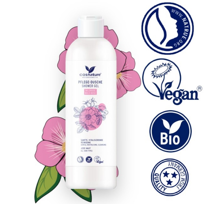 Βιολογικό αφρόλουτρο με άγριο Τριαντάφυλλο 250ml Cosnature