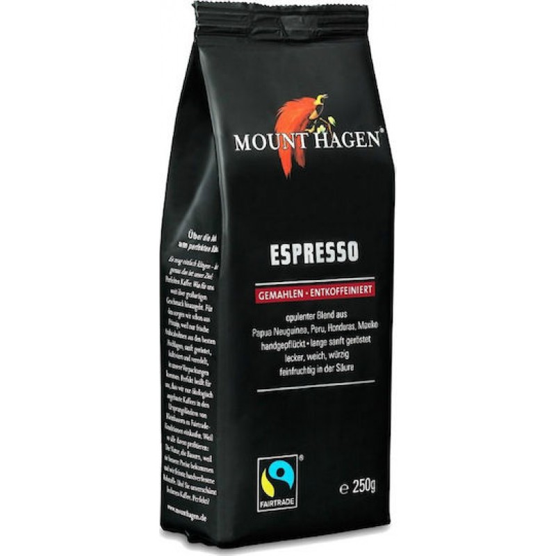 Βιολογικός καφές ESPRESSO χωρίς καφεΐνη 250gr Mount Hagen
