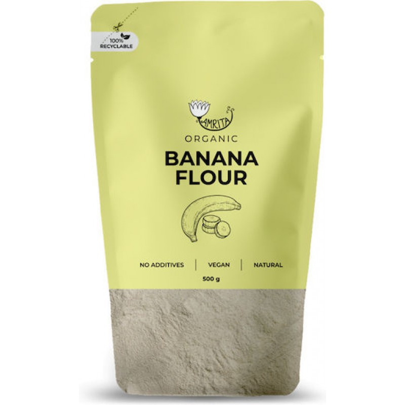 Βιολογικό αλεύρι Μπανάνας banana Flour vegan 500gr Amrita 