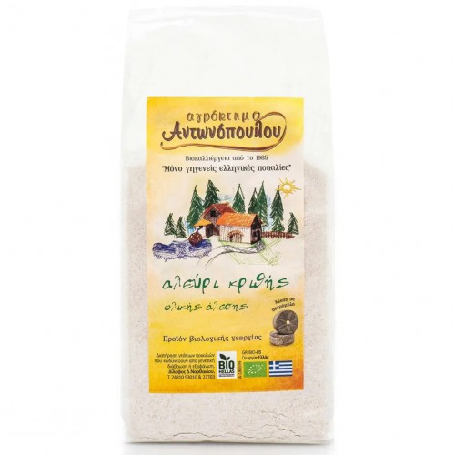 Βιολογικό αλέυρι κρίθινο ολικής 1kg Αγρόκτημα Αντωνόπουλου