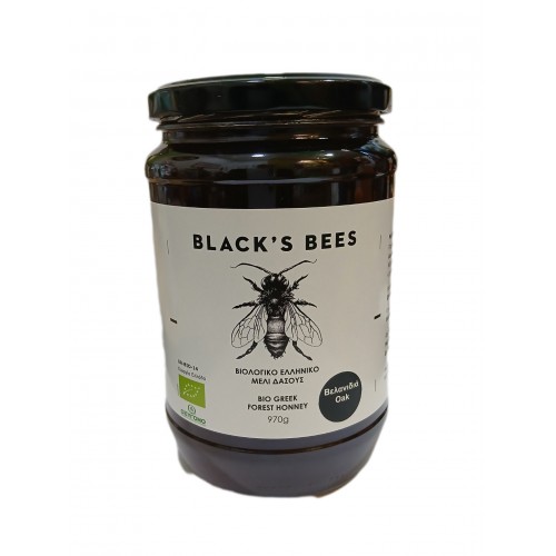 Βιολογικό ορεινό μέλι Χολομώντα Βελανιδιάς 970gr Black's Bees