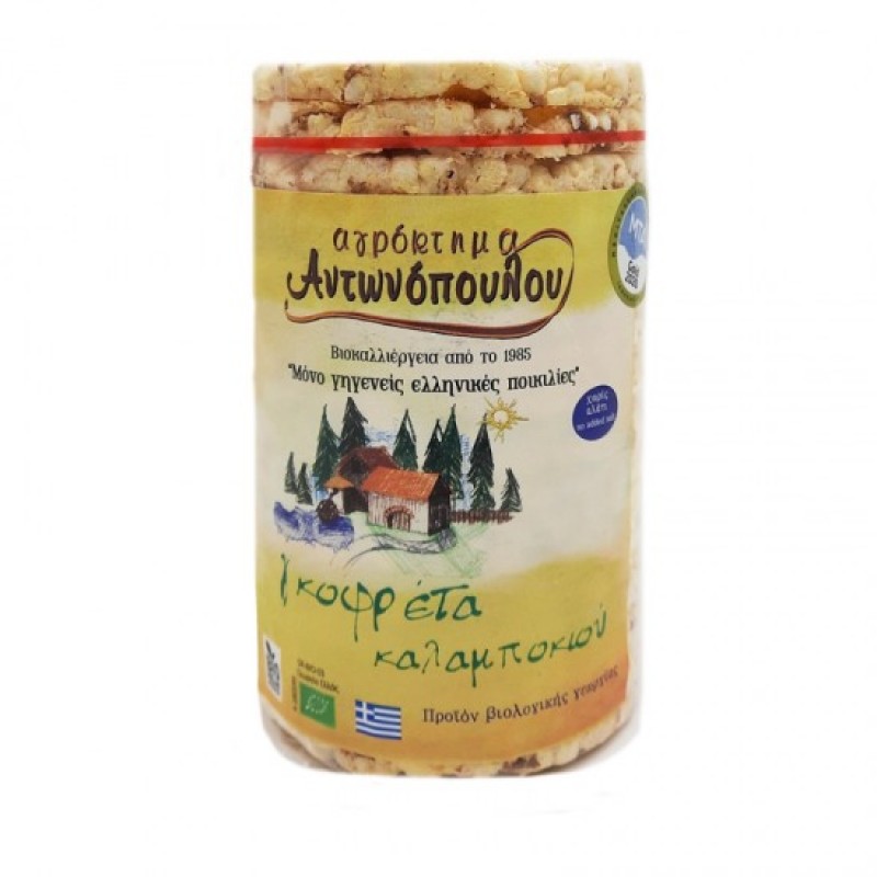 Βιολογική γκοφρέτα Καλαμποκιού 120gr Αγρόκτημα Αντωνόπουλου 