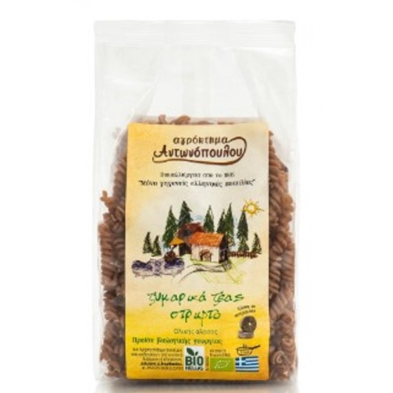 Βιολογικό ζυμαρικό Στριφτό Ζέας 400gr Αγρόκτημα Αντωνόπουλου